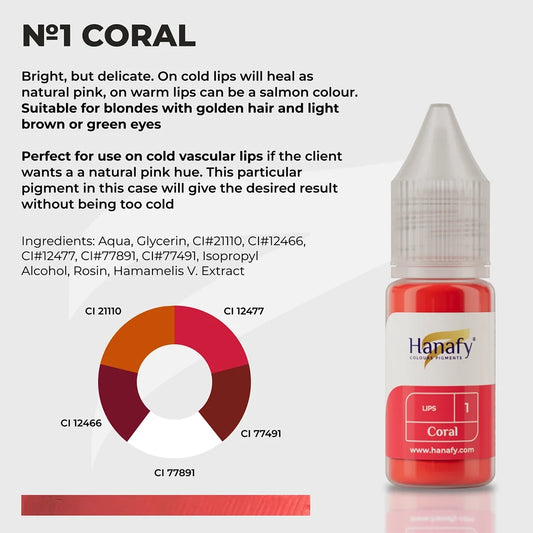 Hanafy Lips № 1 — Coral — 10ml Bottle