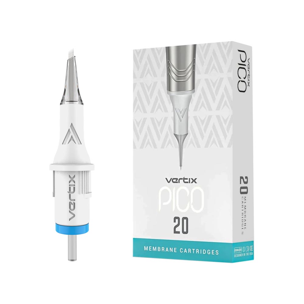 Vertix Pico PMU Membrane Cartridge Needles — Shaders — Box of 20 9 Sloped Shader (.25mm Long Taper)