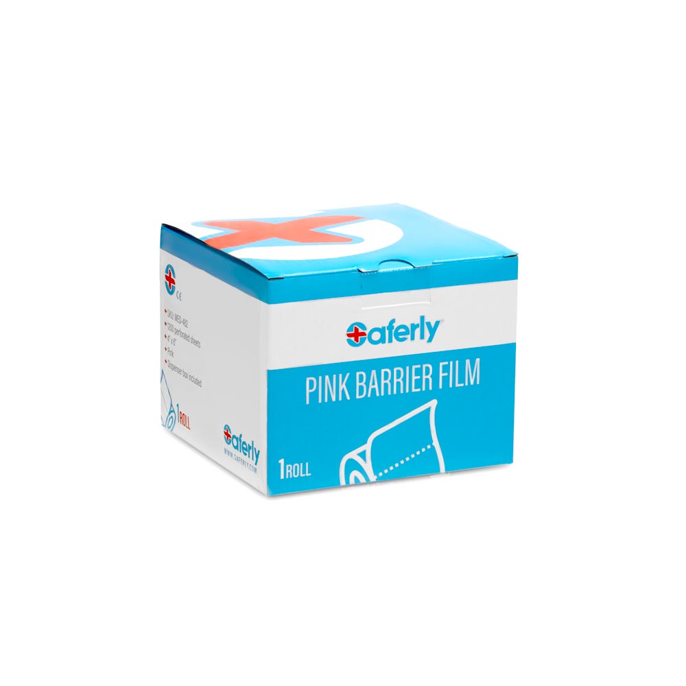 Saferly Pink Barrier Film + Dispenser Box — 4” x 6” Sheets — Price Per Roll - Ultimate Beauty