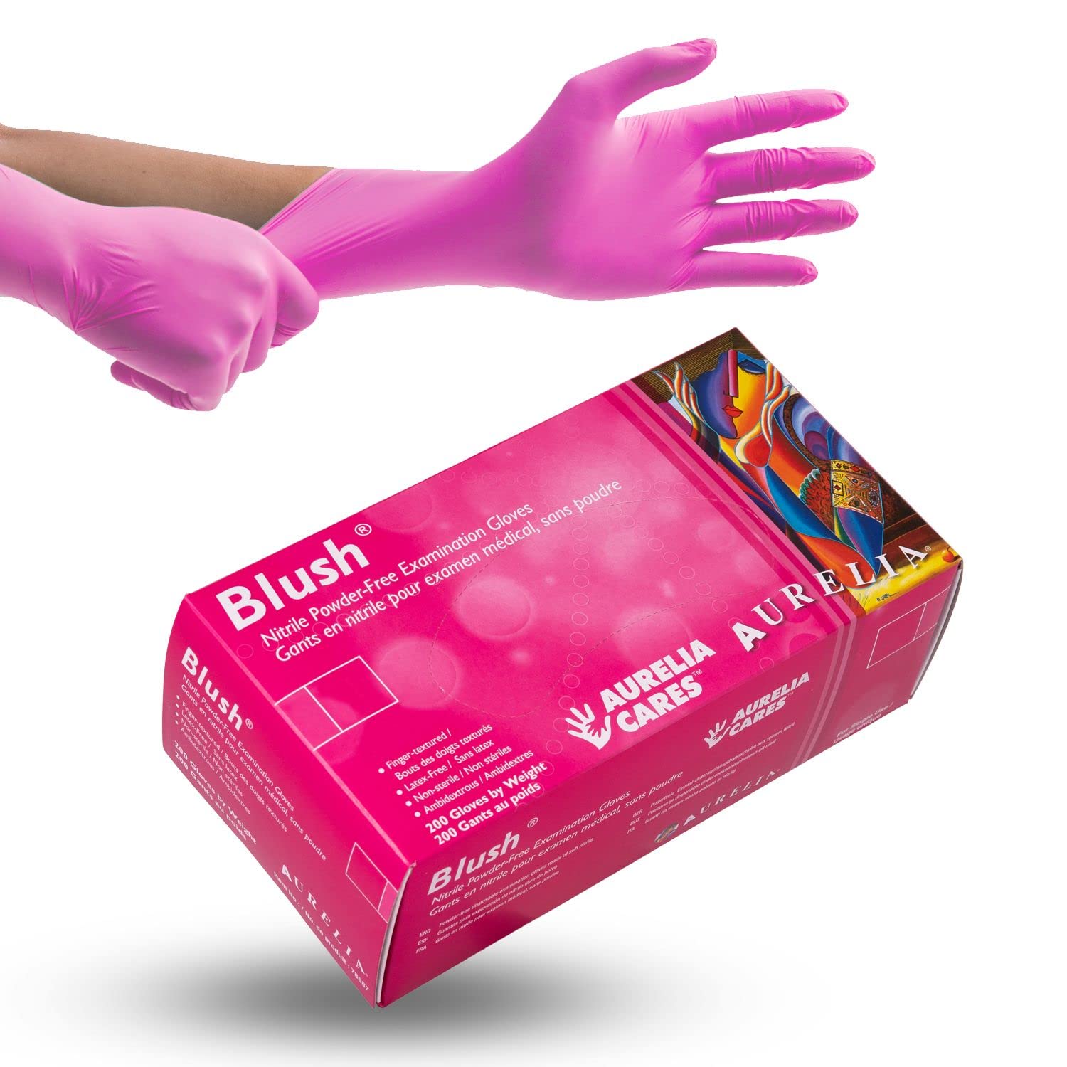 Aurelia Blush Disposable Nitrile Gloves — Box of 200 - Ultimate Beauty