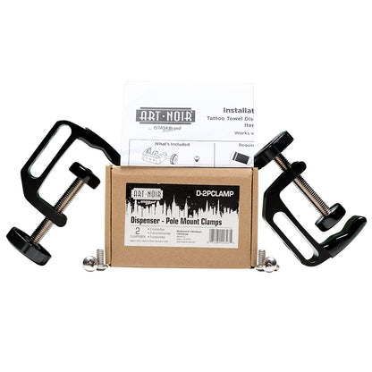 Art Noir Clamp Set for Tattoo Towel Wall Dispenser — Set of 2 - Ultimate Beauty