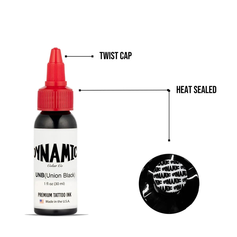 Dynamic Union Black Tattoo Ink - 8oz Bottle