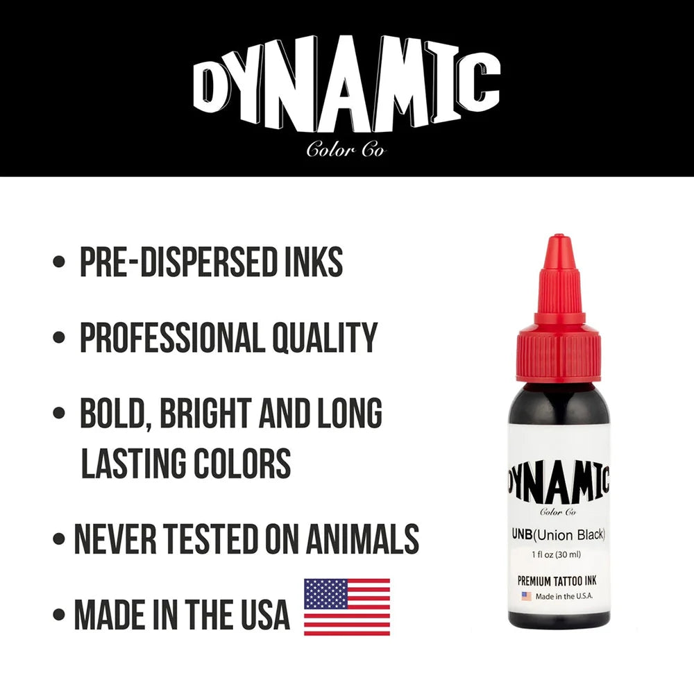 Dynamic Union Black Tattoo Ink - 8oz Bottle