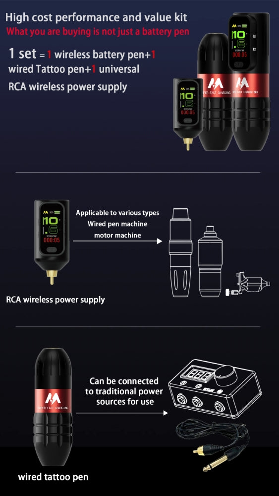 Mars M1 Wireless Pen Tattoo Machine - Ultimate Beauty