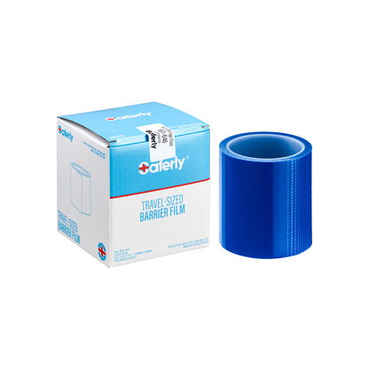 Saferly Blue Travel-Sized Barrier Film — 4” x 6” Sheets — Roll of 300 Sheets