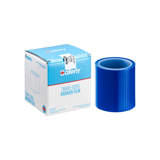 Saferly Blue Travel-Sized Barrier Film — 4” x 6” Sheets — Roll of 300 Sheets