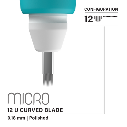 Vertix Micro Microblade - U Curved Blade - Pack of 10 Microblades - Ultimate Beauty
