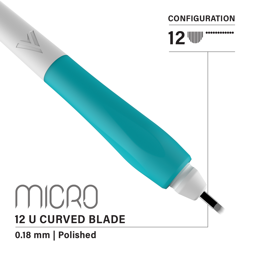 Vertix Micro Microblade - U Curved Blade - Pack of 10 Microblades - Ultimate Beauty