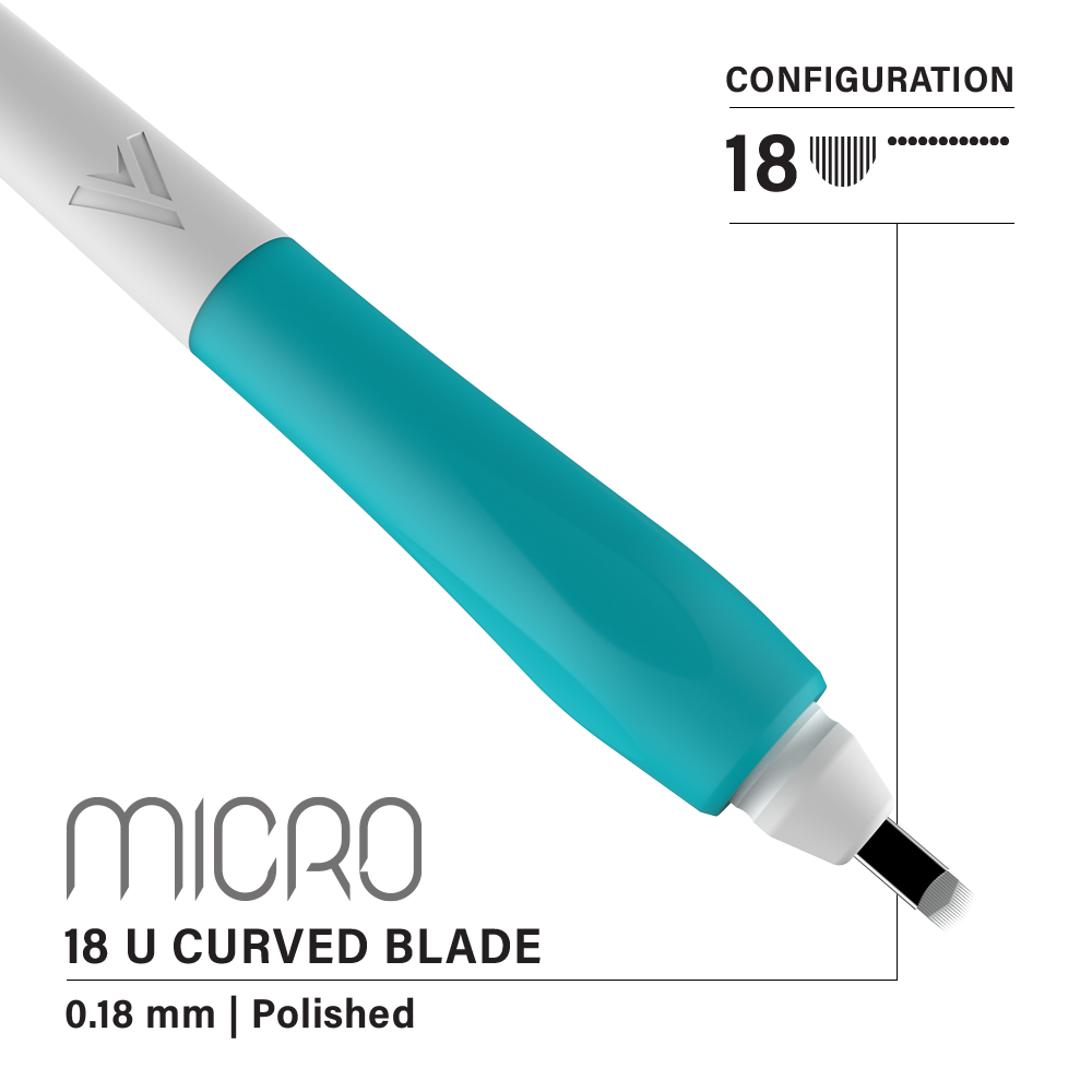 Vertix Micro Microblade - U Curved Blade - Pack of 10 Microblades - Ultimate Beauty