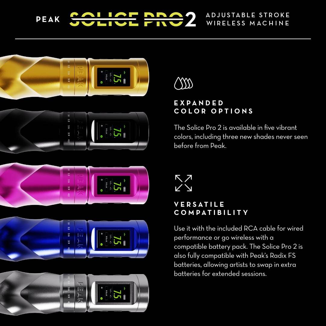 Peak Solice Pro 2 Wireless Tattoo Machine - Ultimate Beauty