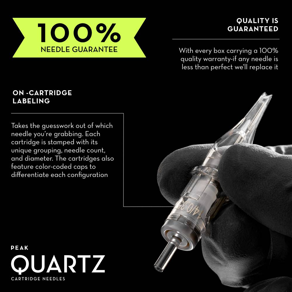 Peak Quartz Stippling Needle Cartridges — Box of 20