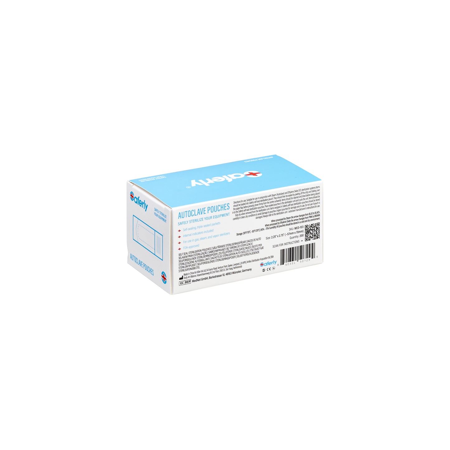 Pick Your Size of 200 Saferly Sterilization Autoclave Pouches