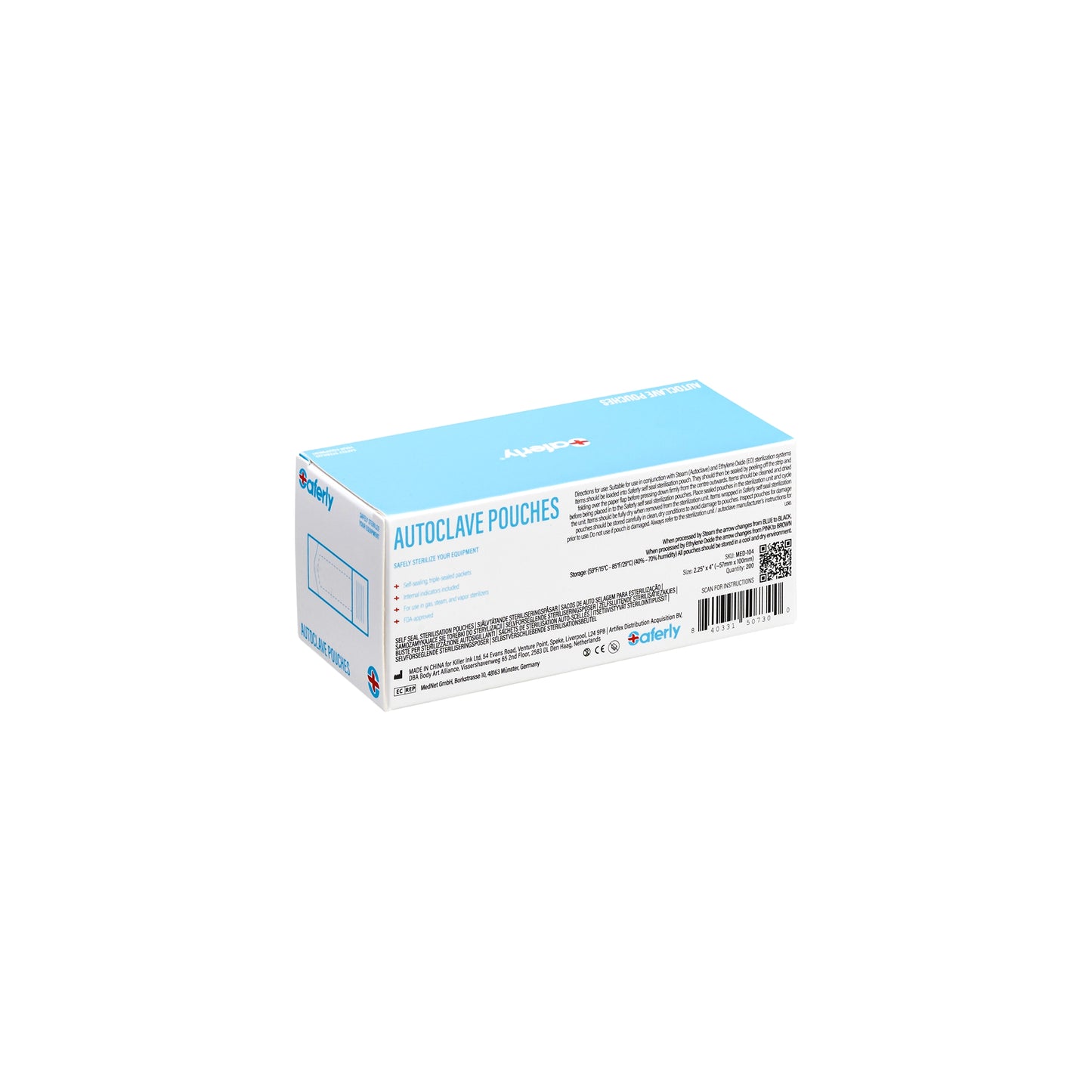 Pick Your Size of 200 Saferly Sterilization Autoclave Pouches