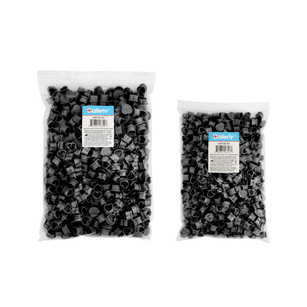Saferly Heart Silicone Ink Caps — Pick Size and Color — Bag of 500 - Ultimate Beauty
