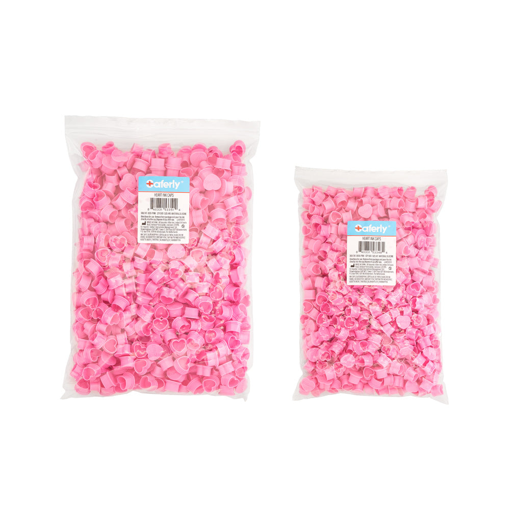 Saferly Heart Silicone Ink Caps — Pick Size and Color — Bag of 500 - Ultimate Beauty