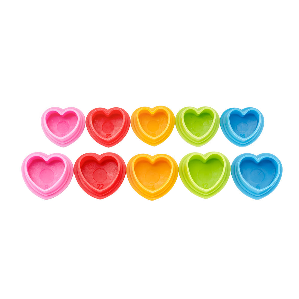 Saferly Heart Silicone Ink Caps — Pick Size and Color — Bag of 500 - Ultimate Beauty