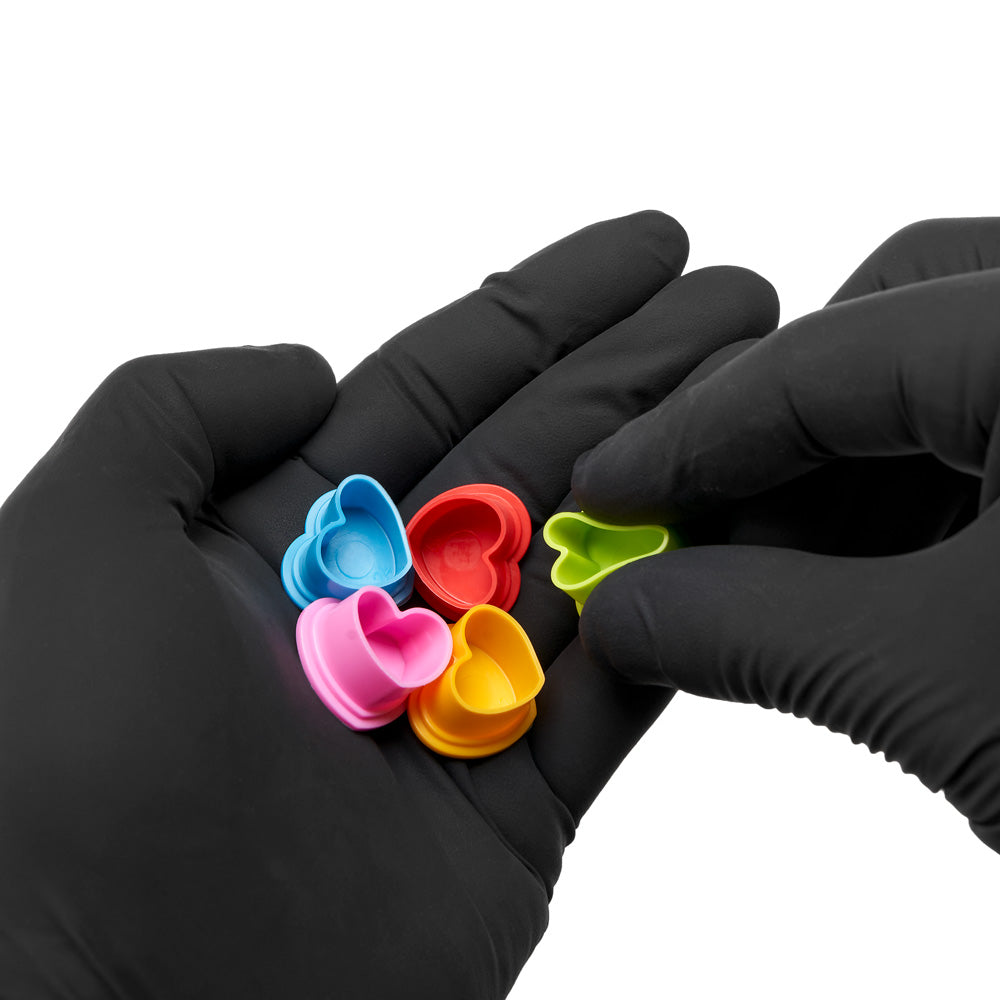 Saferly Heart Silicone Ink Caps — Pick Size and Color — Bag of 500 - Ultimate Beauty
