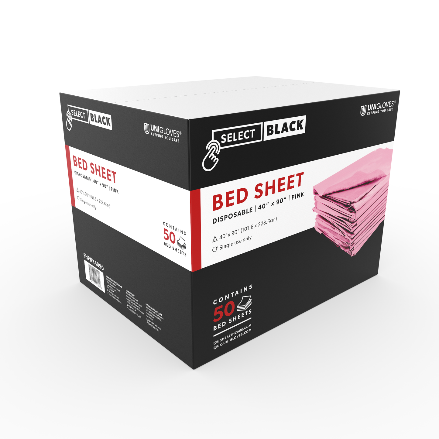Disposable Bed Sheets — 40” x 90” — Case of 50 — Pick Color - Ultimate Beauty