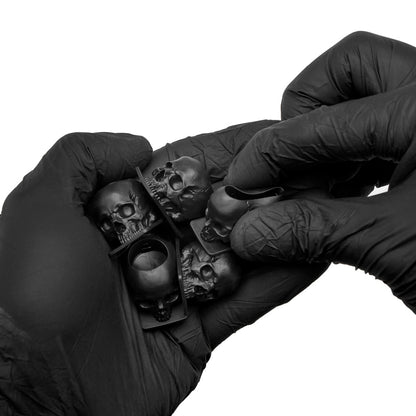 Saferly Skull Silicone Ink Caps —Size #16 (Large) — Bag of 200  — Pick Color - Ultimate Beauty