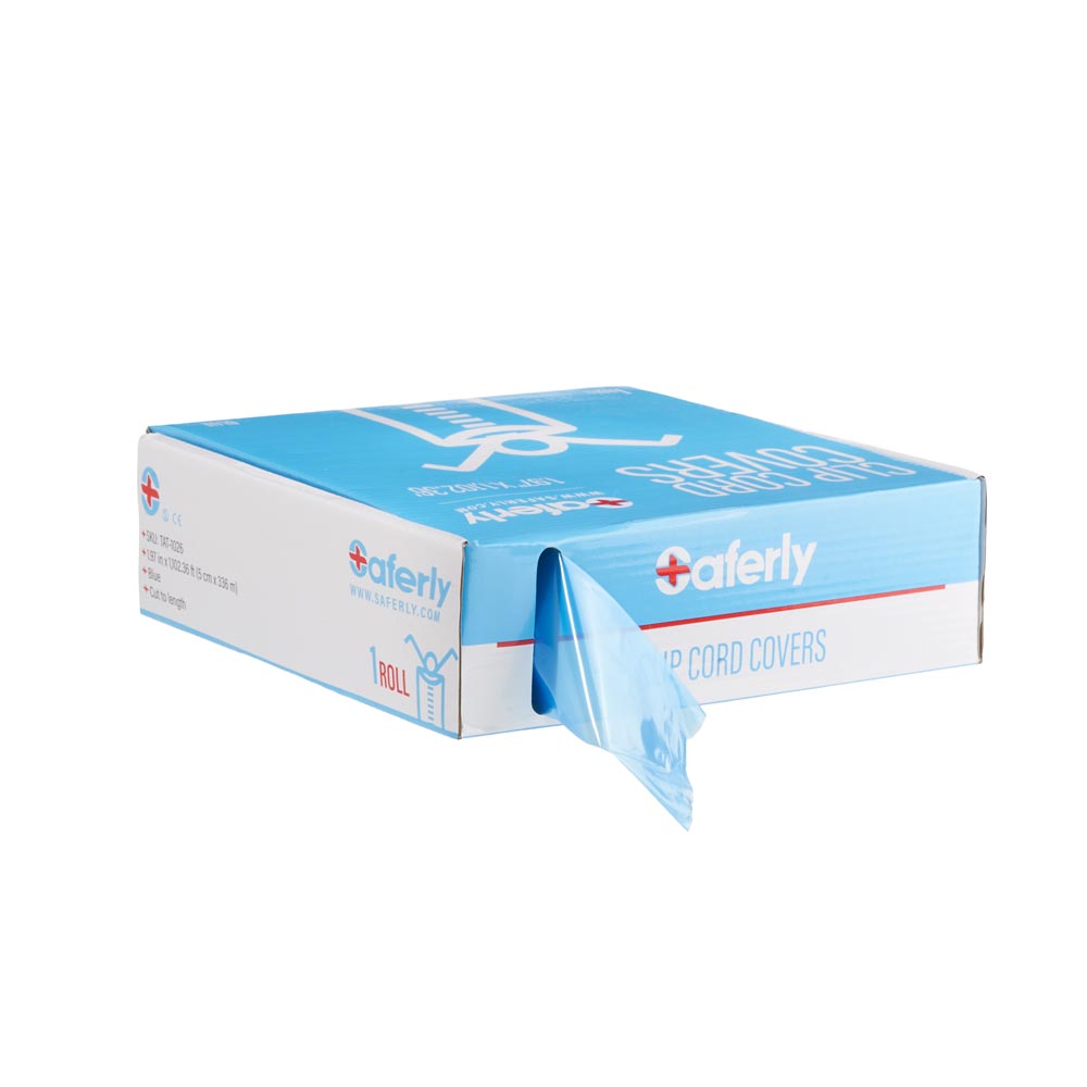 Saferly Clip Cord Sleeves + Machine Bags — Blue — Cut-to-Length Roll - Ultimate Beauty