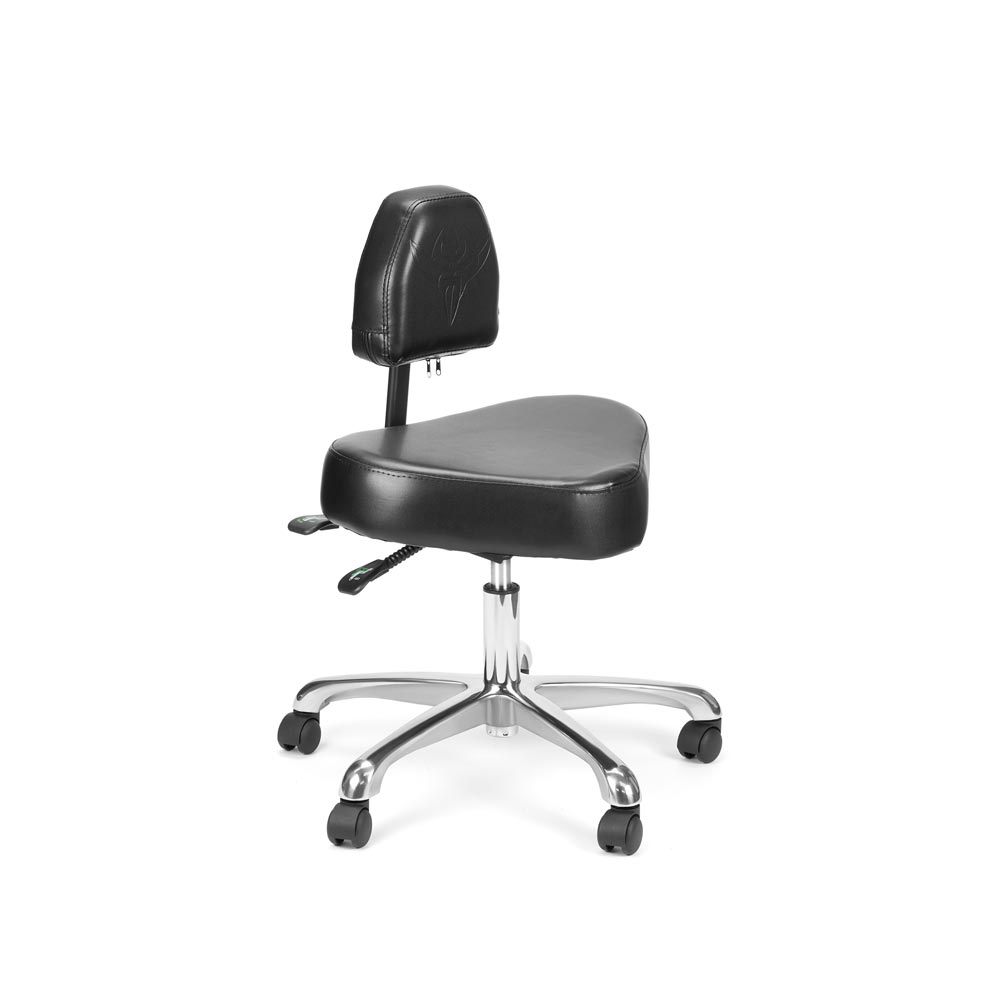 Precision Professional Tattoo Stool - Black and Silver - Ultimate Beauty