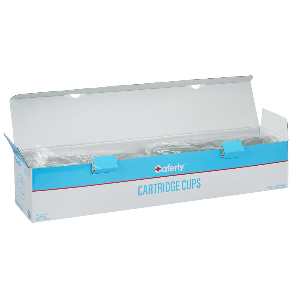 Saferly Cartridge Cups — Box of 50 Rinse Cups + 50 Cartridge Holder Lids - Ultimate Beauty