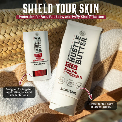 Hustle Butter Mineral Sunscreen Stick — SPF 50 — Single or Case of 12 - Ultimate Beauty