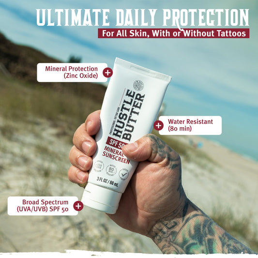 Hustle Butter Mineral Sunscreen Lotion — SPF 50 — Single or Case of 12 - Ultimate Beauty