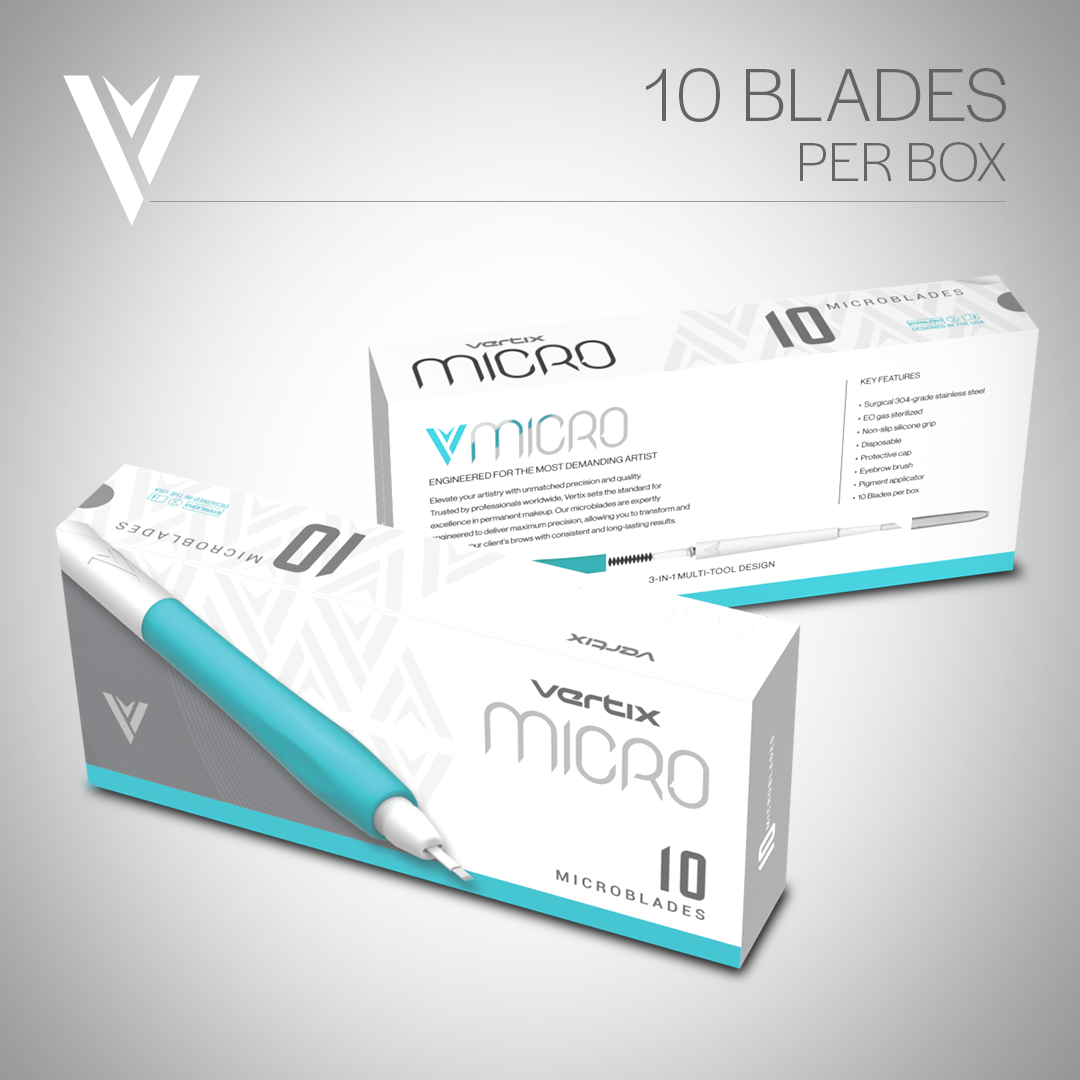 Vertix Micro Microblade - U Curved Blade - Pack of 10 Microblades - Ultimate Beauty