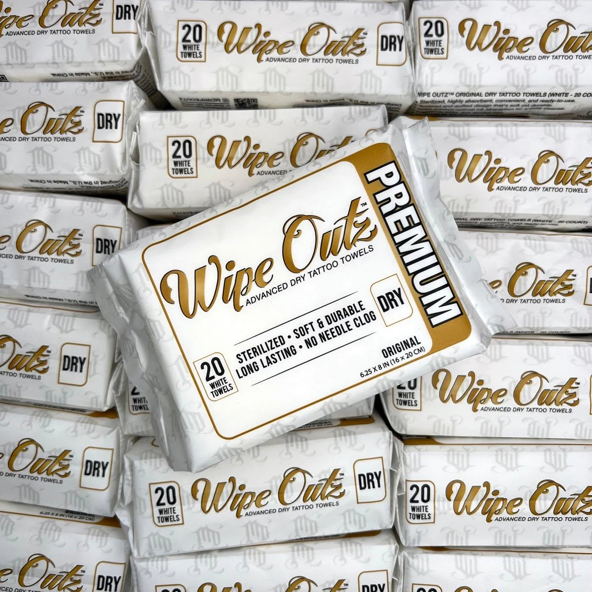 Wipe Outz Premium Dry White Tattoo Towels - Ultimate Beauty