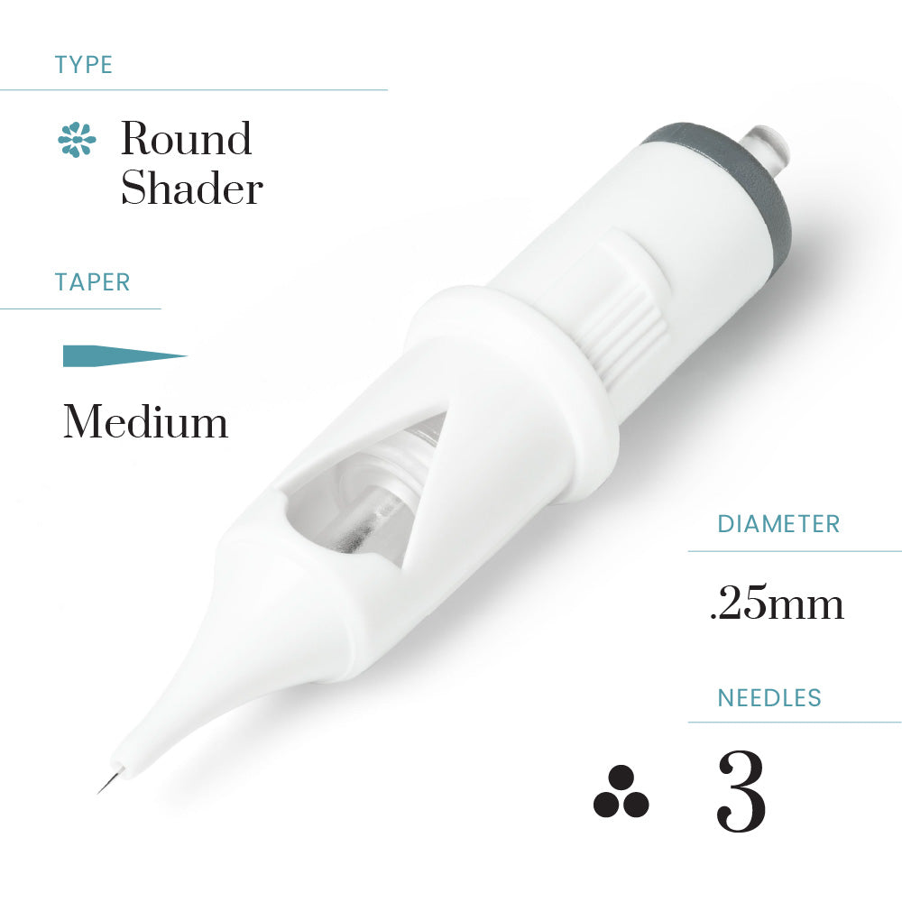 Peak Cerus PMU Cartridge Needles — Round Shaders (20) - Ultimate Beauty