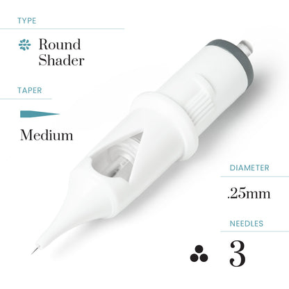Peak Cerus PMU Cartridge Needles — Round Shaders (20) - Ultimate Beauty