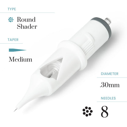 Peak Cerus PMU Cartridge Needles — Round Shaders (20) - Ultimate Beauty