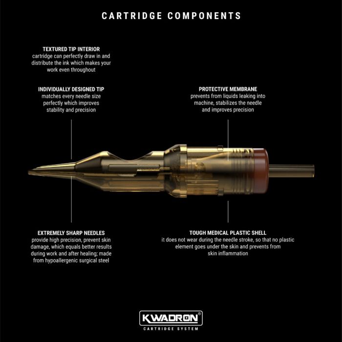 Kwadron Cartridge Tattoo Needles — Round Liners (20) - Ultimate Beauty