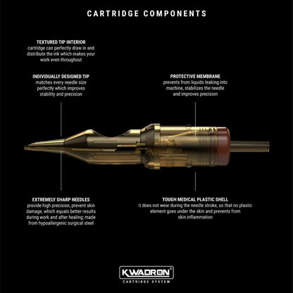 Kwadron Cartridge Tattoo Needles — Round Liners (20) - Ultimate Beauty