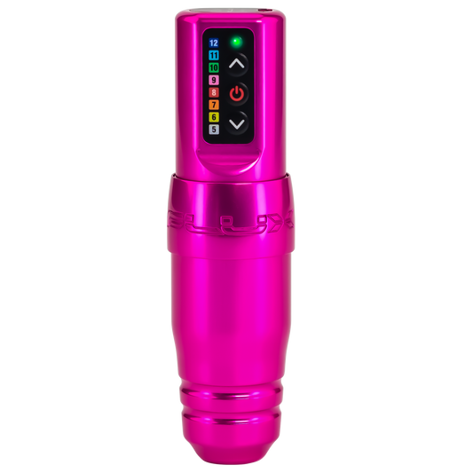 Microbeau Flux S Wireless Tattoo Machine with 1 PowerBolt — Bubblegum - Ultimate Beauty