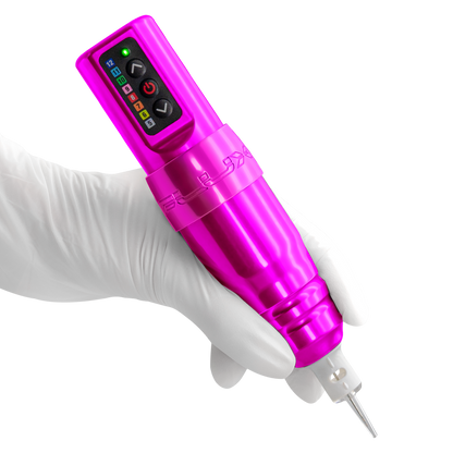 Microbeau Flux S Wireless Tattoo Machine with 1 PowerBolt — Bubblegum - Ultimate Beauty