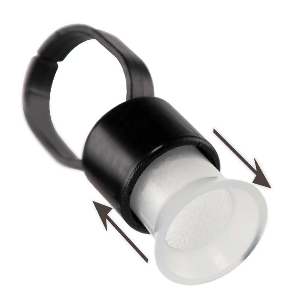 Finger Ring Ink Cup Holder - Black - 50/bag - Ultimate Beauty