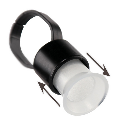 Finger Ring Ink Cup Holder - Black - 50/bag - Ultimate Beauty
