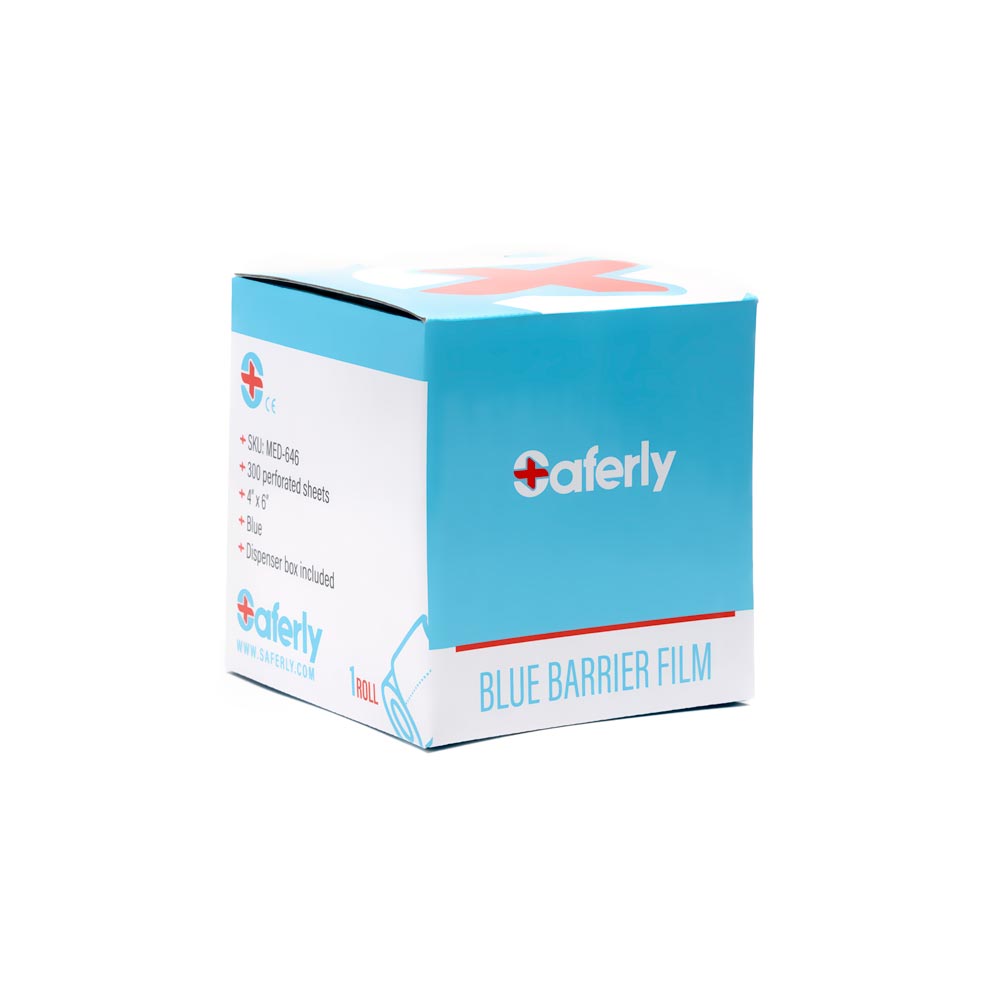 Saferly Blue Travel-Sized Barrier Film — 4” x 6” Sheets — Roll of 300 Sheets - Ultimate Beauty