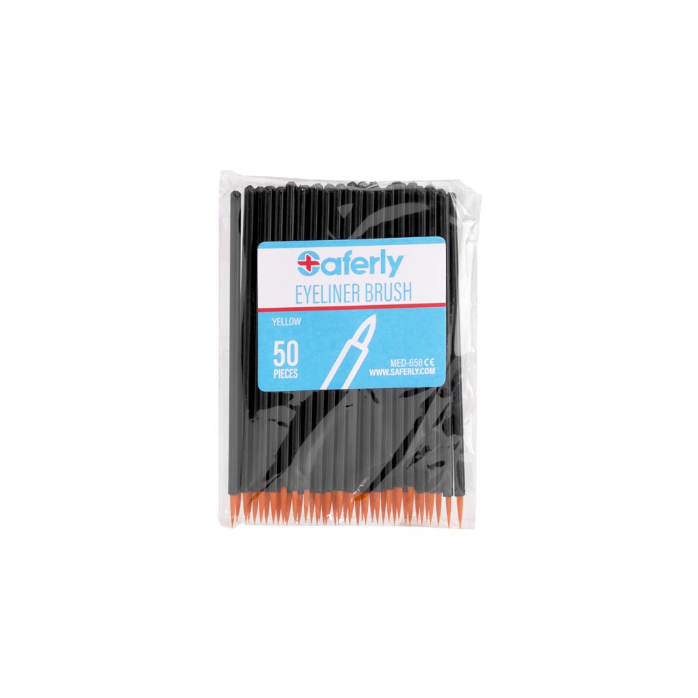 Saferly Disposable Eyeliner Brushes — Fine Tip — Pack of 50 - Ultimate Beauty