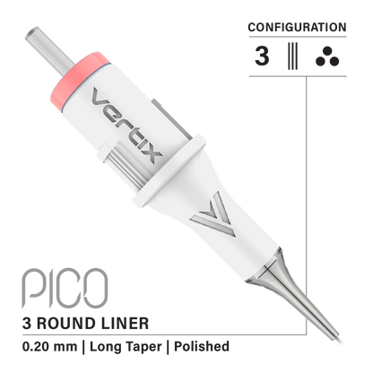 Vertix Pico PMU Membrane Cartridge Needles — Liners — Box of 20 - Ultimate Beauty