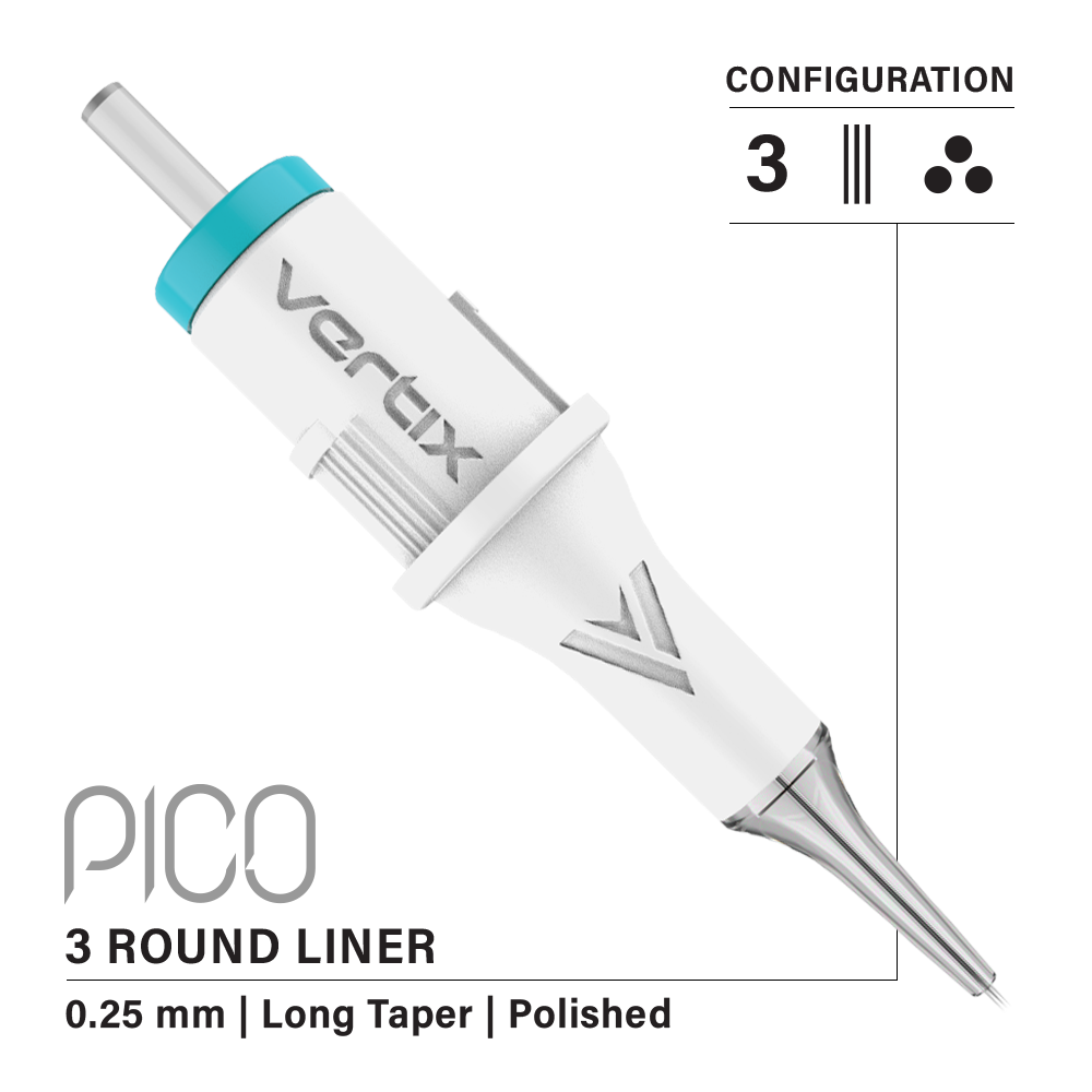 Vertix Pico PMU Membrane Cartridge Needles — Liners — Box of 20 - Ultimate Beauty