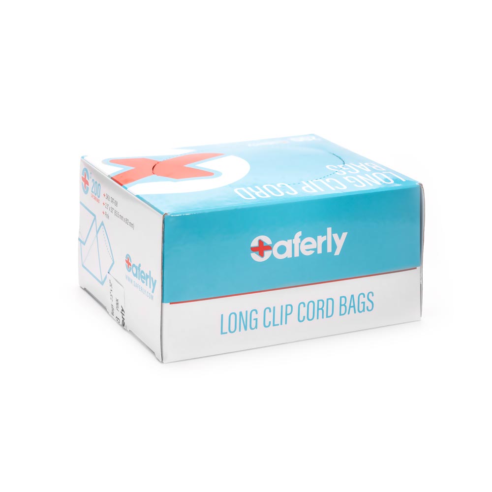 Saferly 32" Clip Cord Sleeves + Machine Bags — Pink — Box of 200 - Ultimate Beauty