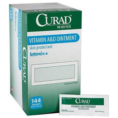 Box of 144 0.5g foil packs of A&D ointment for tattoo aftercare