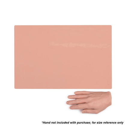 A Pound of Flesh Tattooable Synthetic Canvas — 8mm Pink Tone — Synthetic Hand Size Comparison
