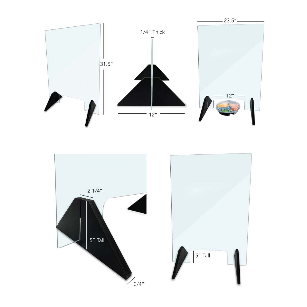 Ironguard Countertop Sanitary Barrier (dimensions)