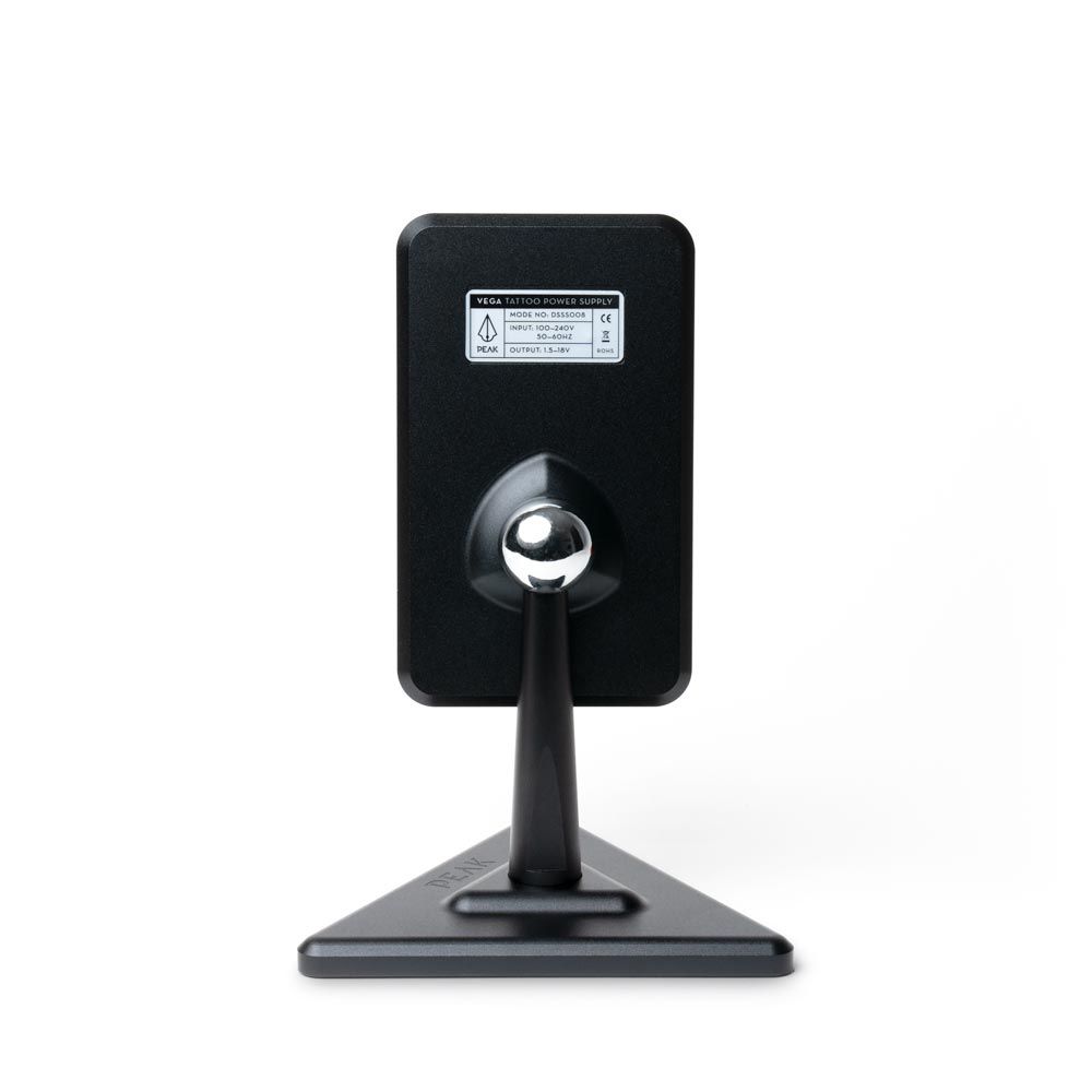 Peak Vega Tattoo Power Supply – Black Plastic Rear View