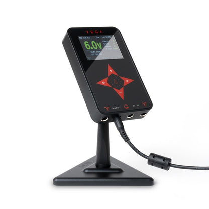 Peak Vega Tattoo Power Supply — Black (plugged in)