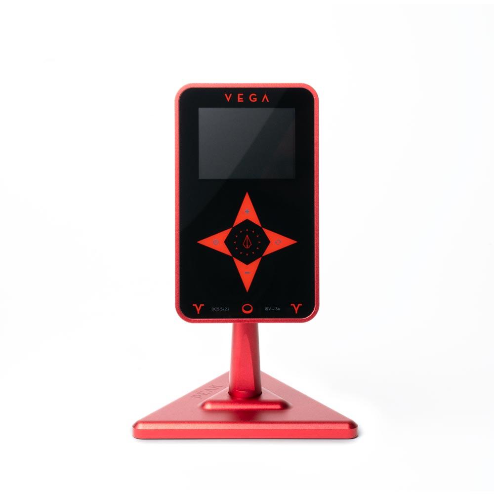 Peak Vega Magnetic Tattoo Power Supply — Red (straight on)